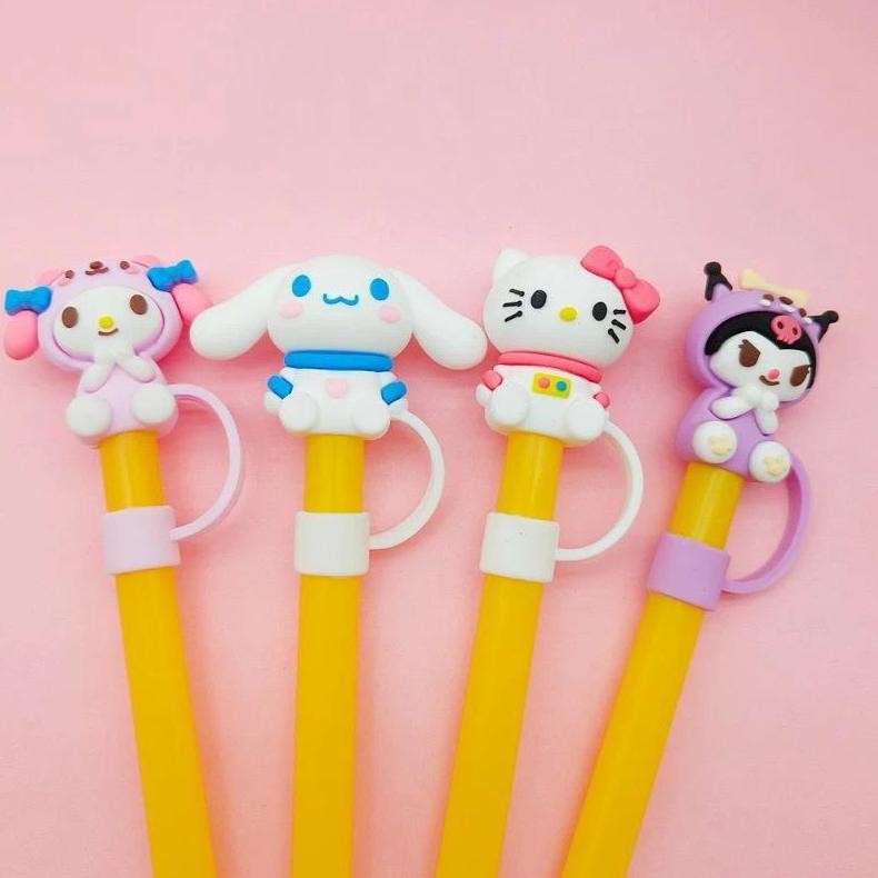 PENAWARAN TERBATAS 10mm CHARACTER SILIKON / Penutup Sedotan Anti Debu / Silikon Boba ||