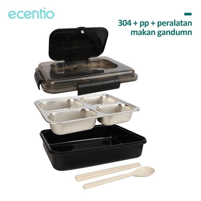 Terbaru ecentio lunch box stainless /Kotak Makan 5 Sekat Tahan Panas