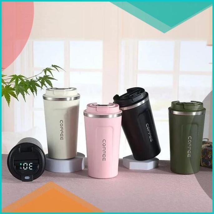 304 Stain Termos Gelas Led Tumbler Tahan Panas Dingin 510ml Travel Mug