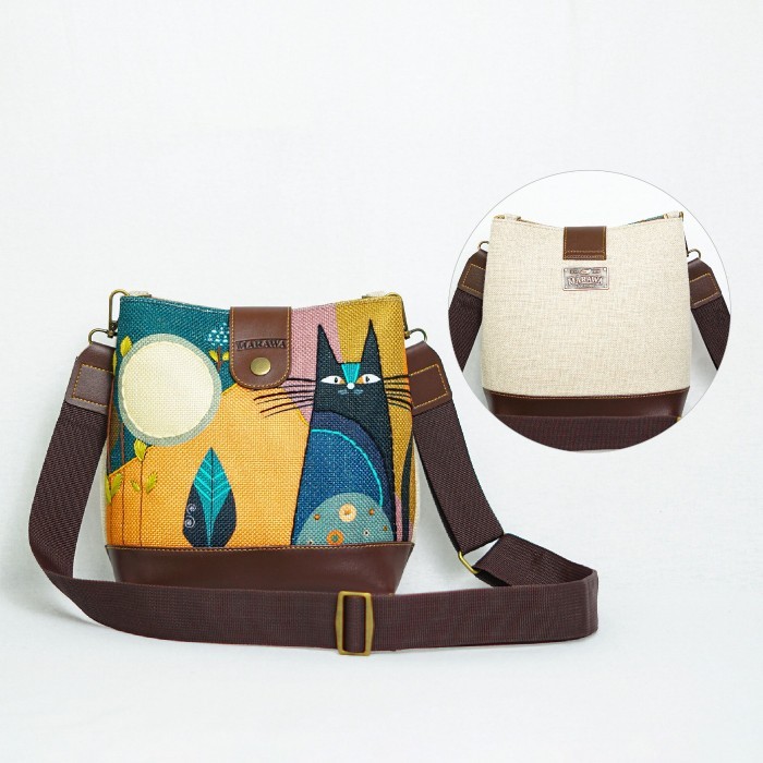 PROMO Tas Selempang Wanita Multifungsi Marawa Handmade Nara Series - Neko