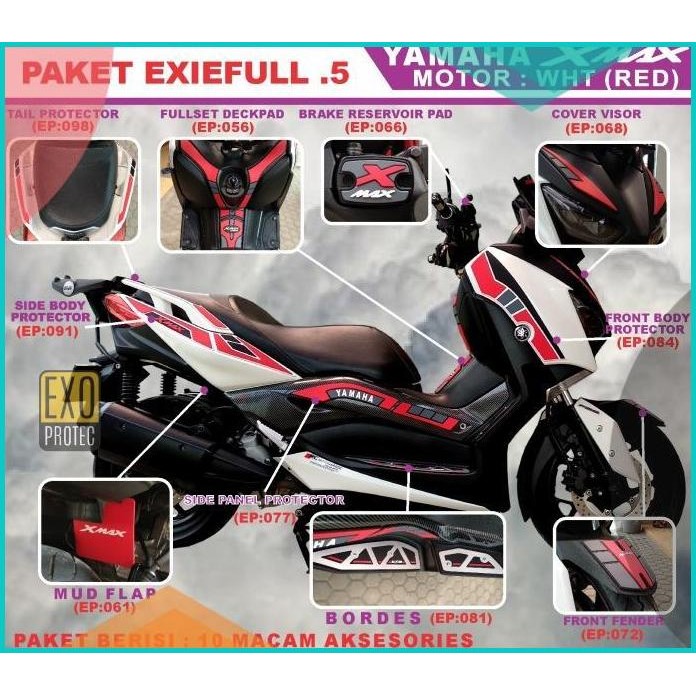 PAKET KOMPLIT BODY PROTECTOR XMAX - AKSESORIS XMAX - STRIPING XMAX 250