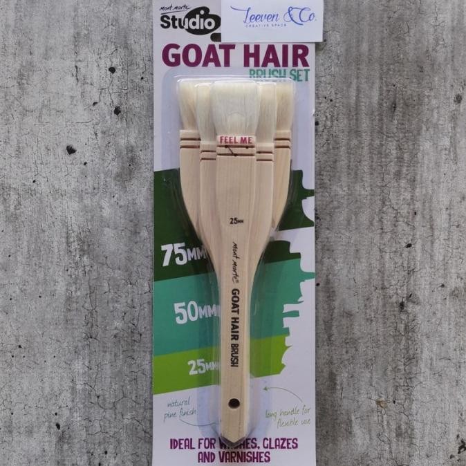 

Sale Mont Marte Studio Goat Hair Brush Set 3Pcs