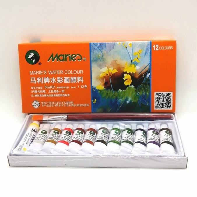 

HOT 2025 !! WaterColour Maries 12 Warna (5ml)