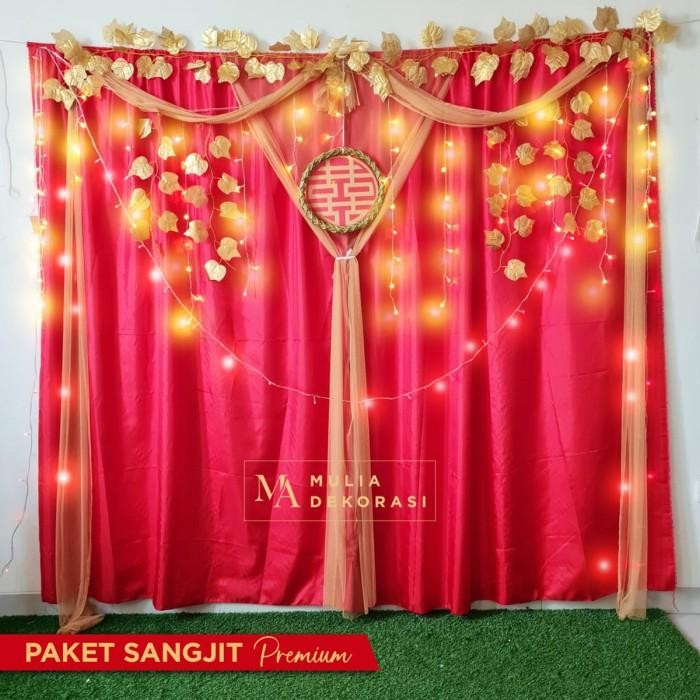 Paket Dekorasi Diy Backdrop Sangjit Premium Baki Sangjit Shuang Xi