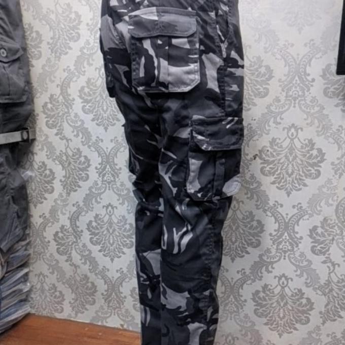 Celana Cargo Pria Army Loreng HT