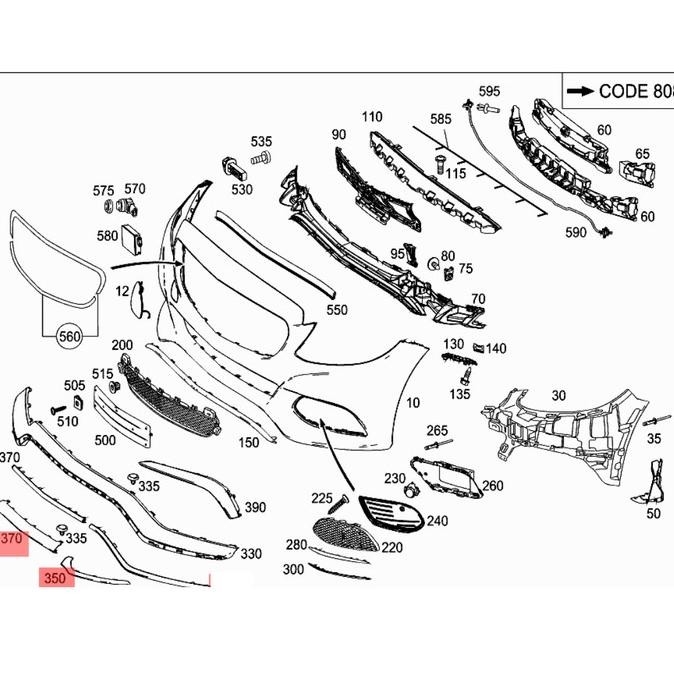 List Chrome Bemper Depan Mercedes Benz C Class W205 Facelift