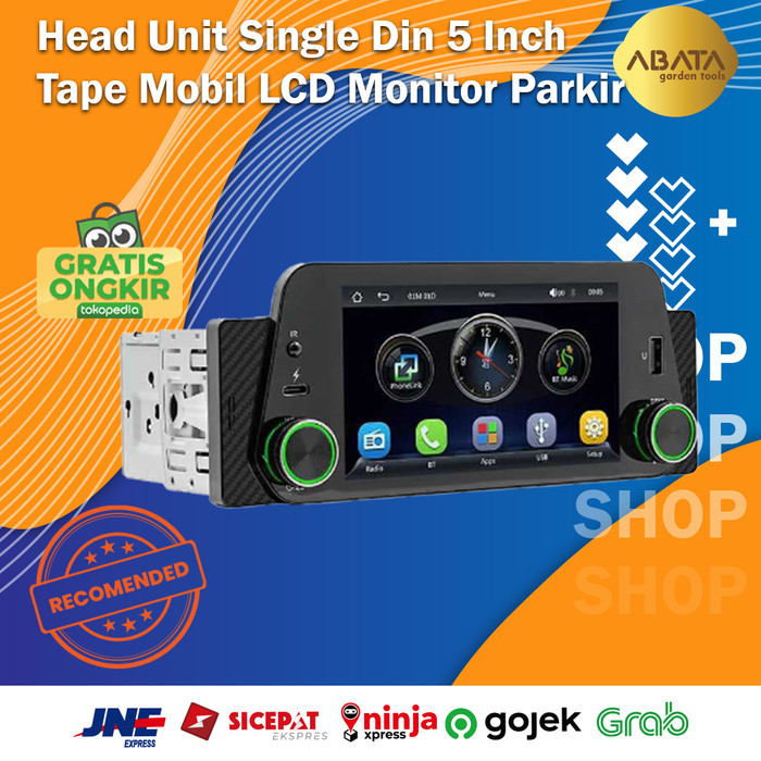 Head Unit Single Din Tape Mobil Bluetooth Head Unit Android 5 Inci LCD Monitor Parkir Mobil Tape