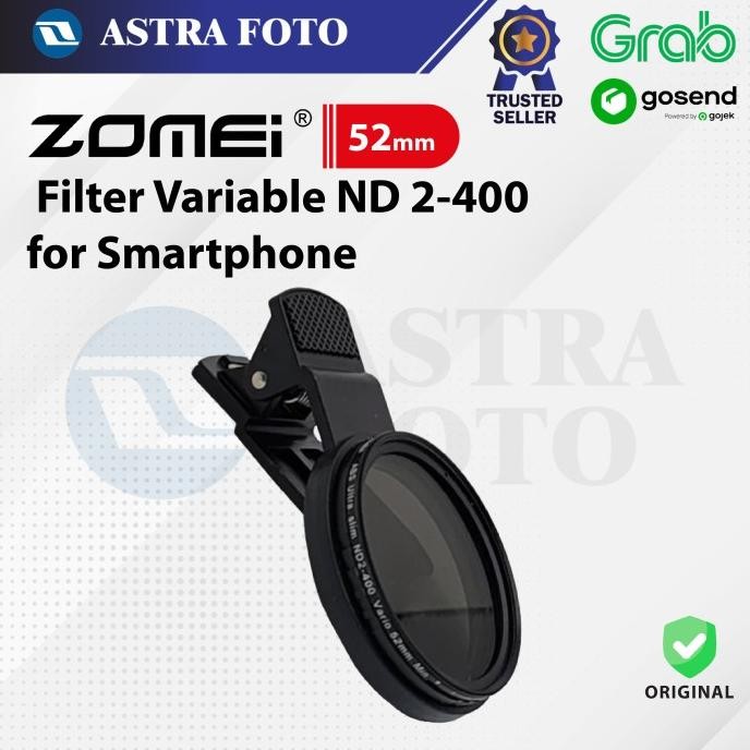 Zomei Filter Smartphone Variable ND2-400 for Iphone & Android HP Handphone Filter Clip ND 2-400