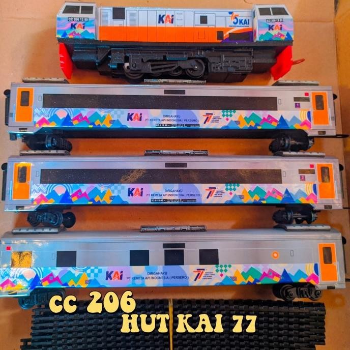 mainan kereta api indonesia,miniatur kereta api cc 206 HUT KAI 77