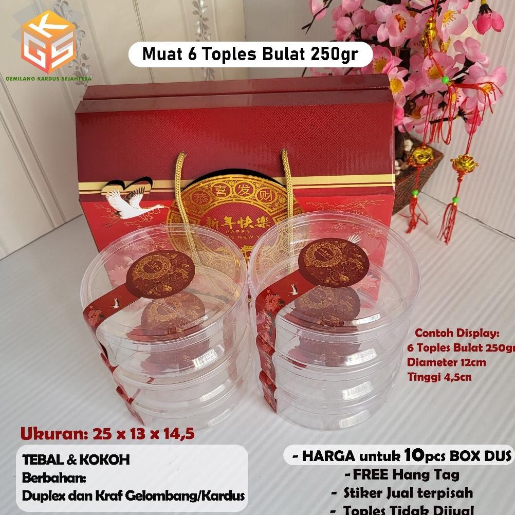 

10pcs Box Imlek | Ukuran 6 Toples 250gr | Box Buah Imlek | Gable Box Imlek | Box Hampers Imlek | Dus Imlek