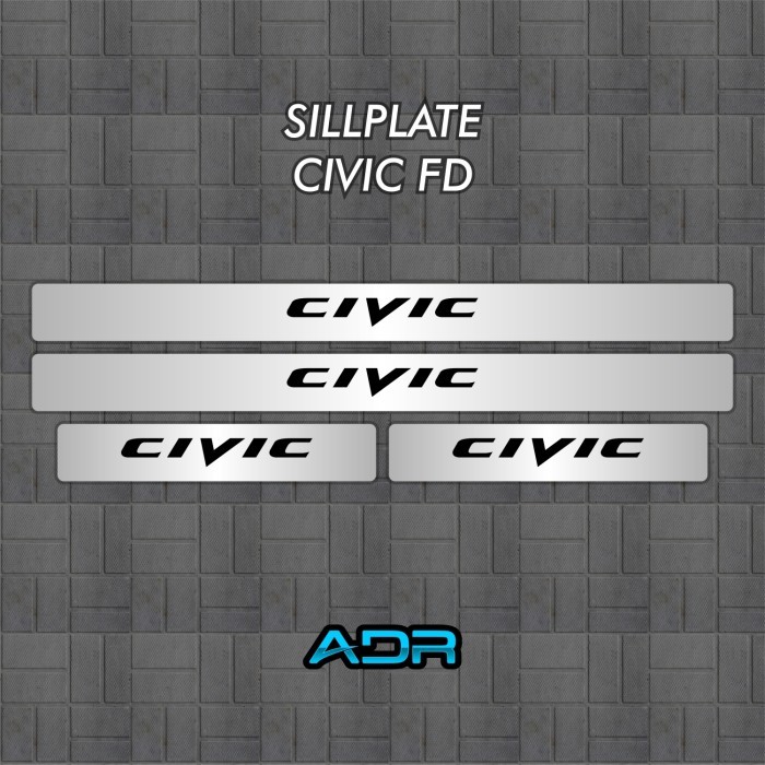 Sillplate Honda Civic FD1 FD2 FD2R Mugen Type R