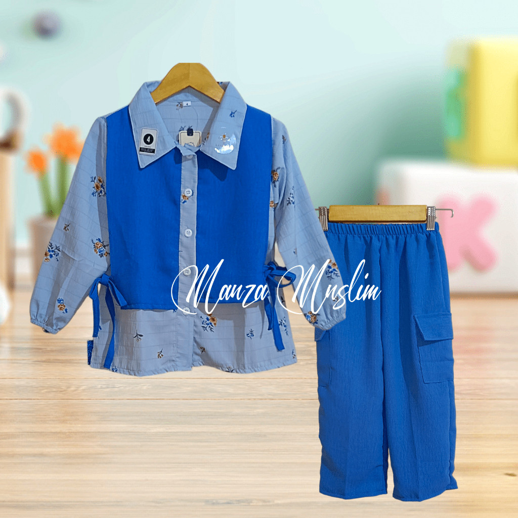 Set Baju Muslim Sepasang Atasan Bawahan Kemeja Prempuan Terbaru2025 Fashion Bju Celana Rok 2In1 Tang