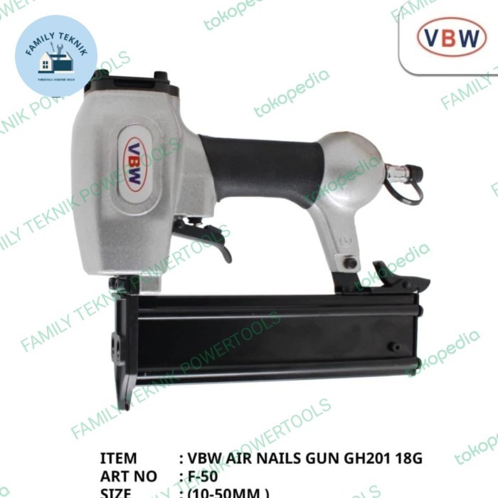 

F 50 VBW MESIN PAKU TEMBAK STAPLES MATA LURUS / AIR NAILER GUN 10-50MM