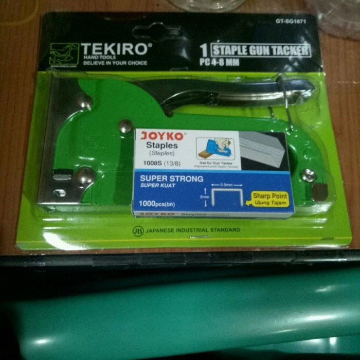 

steples tekiro 4-8mm +Isi Stapler / Gun Tacker Refill Joyko 8mm