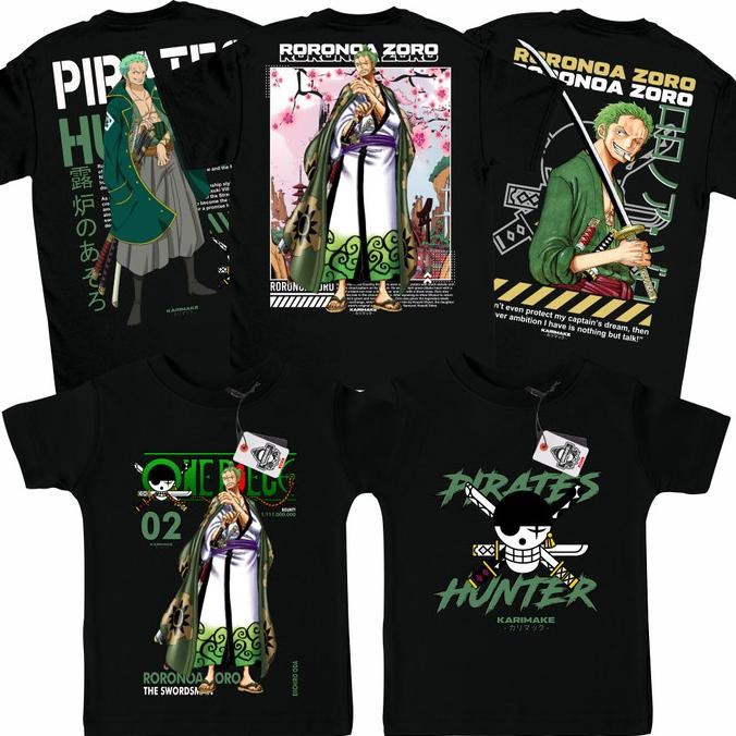 KAOS BAJU ANAK ONE PIECE RORONOA ZORO WANO KUNI KAOS ANIME - KARIMAKE