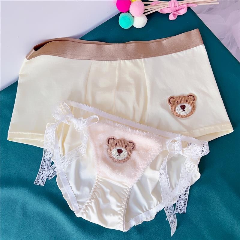 Breathable Pure Cotton Couple Underwear Cute Cartoon Couple