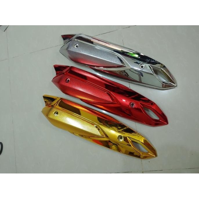 COVER TUTUP KNALPOT LEXI 125 VARIASI CHROME