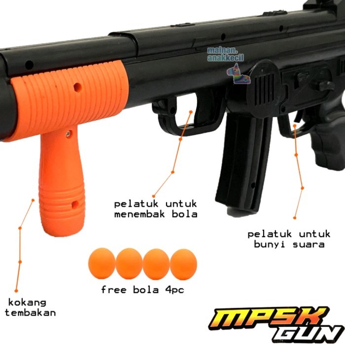 Mainan Anak Pistol Bazoka 4 Peluru Bulat Gun Tembakan 2 In 1 Im5601