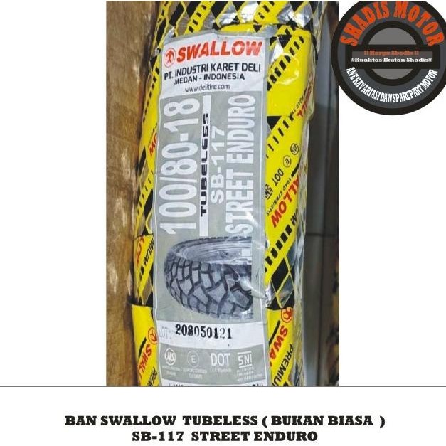 Sale Ban Swallow Tubeless Sb-117 Street Enduro 100/80 Ring 18