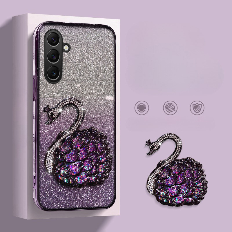 Untuk kasus telepon Samsung Galaxy A15 4G A15 5G A25 A35 A55 Rugged Waterproof Gemstone Swan Glitter