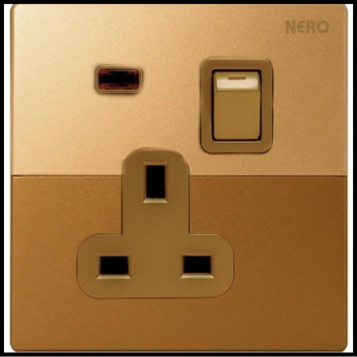 GRATIS ONGKIR STOPKONTAK AC NERO DAYTONA GOLD / STOP KONTAK AC WATERHEATER NERO !!!!