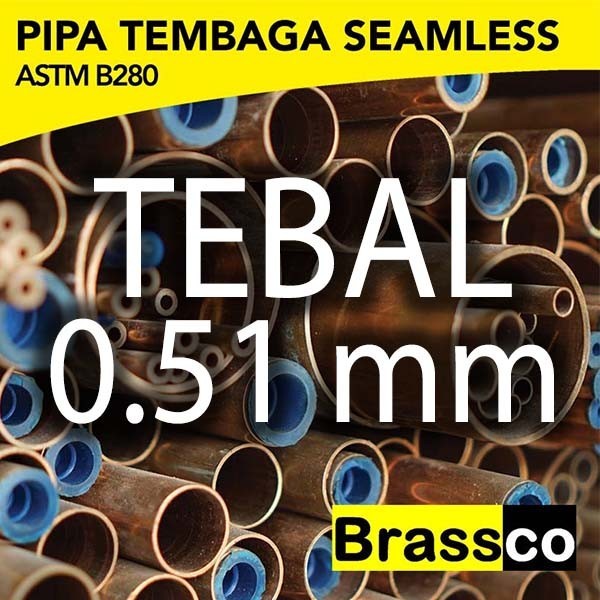 Brassco Pipa Tembaga 7/8" 22.22mm - ASTM B280 - Batangan