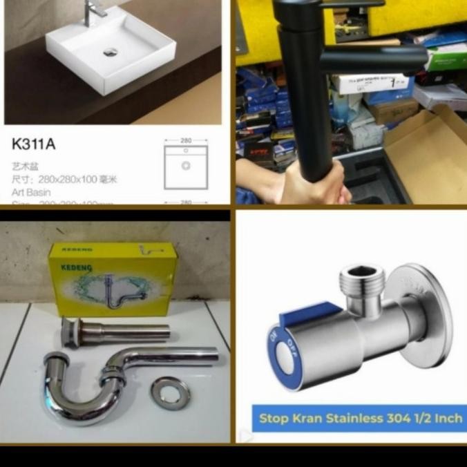 

PROMO PAKET WASTAFEL K 311A KRAN PANAS DINGIN HITAM