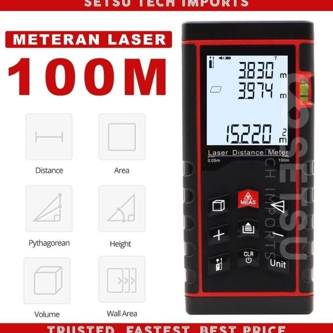 Meter Laser 100 meter Digital Meteran Laser 100M Pengukur Jarak