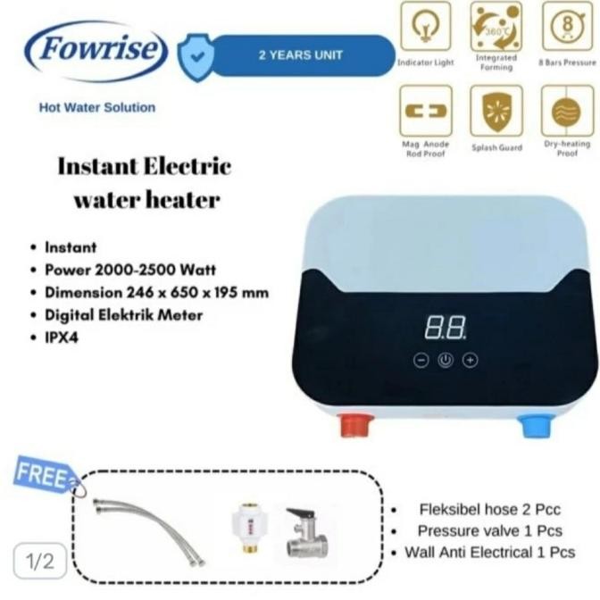 

PROMO WATER HEATER FOWRISE INSTAN PEMANAS AIR LISTRIK GARANSI RESMI