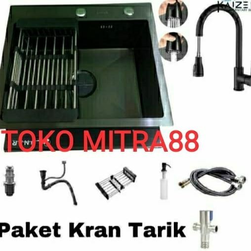 

PROMO PAKET LENGKAP KITCHEN SINK LUNAR 5243 BLACK KRAN TARIK HITAM