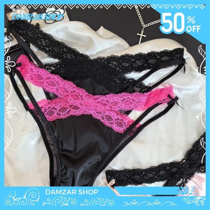 CELANA DALAM WANITA SEKSI  TRANSPARAN HALUS SATIN RENDA CD WANITA DEWASA C275 TERBAIK