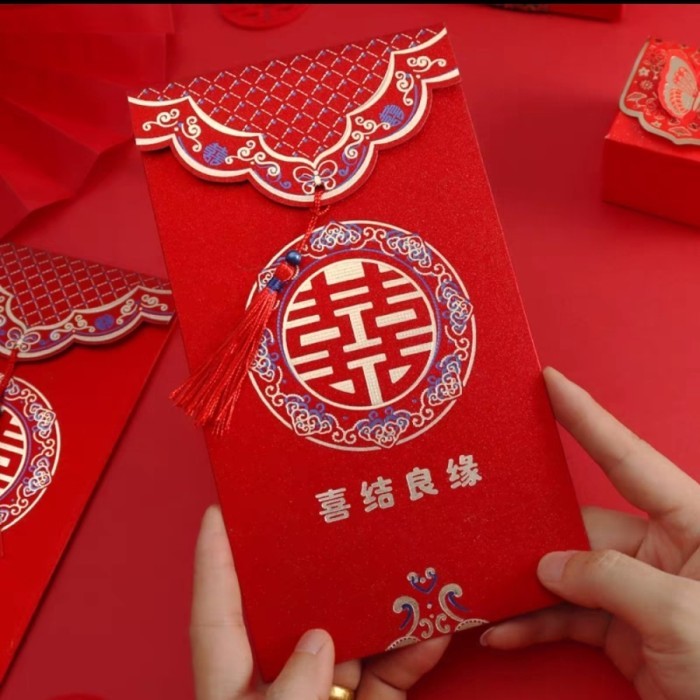 

CNY Angpao Imlek/aksesoris imlek kode 804 Angpao Pendek Tebal Premium - SHUANGXI ISI 2 Limited