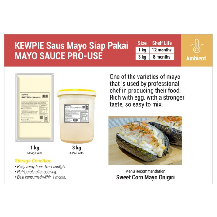 

Ewpie Mayo Pro Ue 1G Au Mayonaie Iap Paai Roti Burger Auce