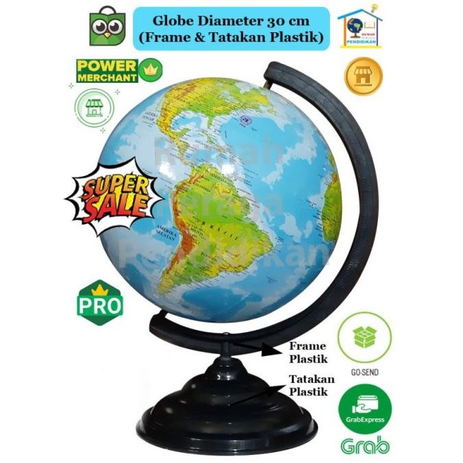 

BIG SALE GLOBE (BOLA DUNIA) DIAMETER 30 CM (FRAME-TATAKAN WARNA HITAM) (GOSEND) !!!!!