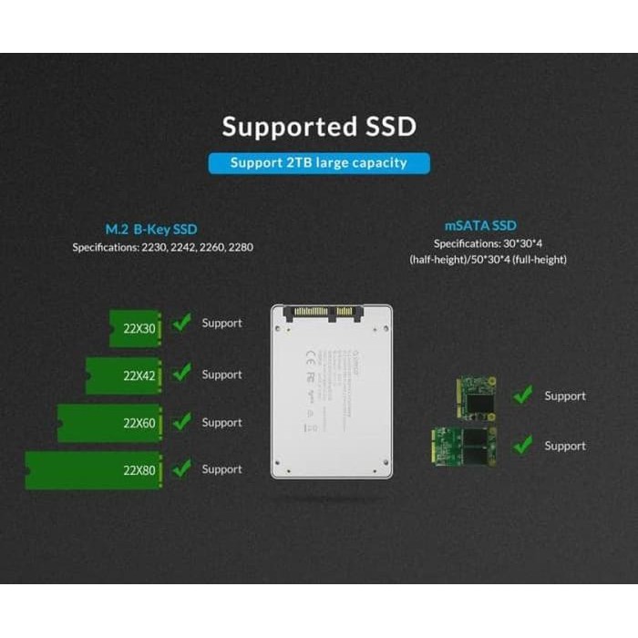 Converter M2 Ngff / Msata To Sata Orico Ms2Ts M2