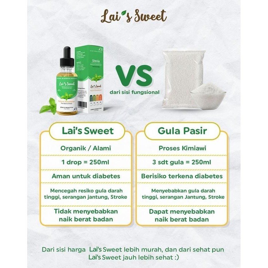 

Lai's Sweet 15 ML Stevia Cair Combo 3 botol