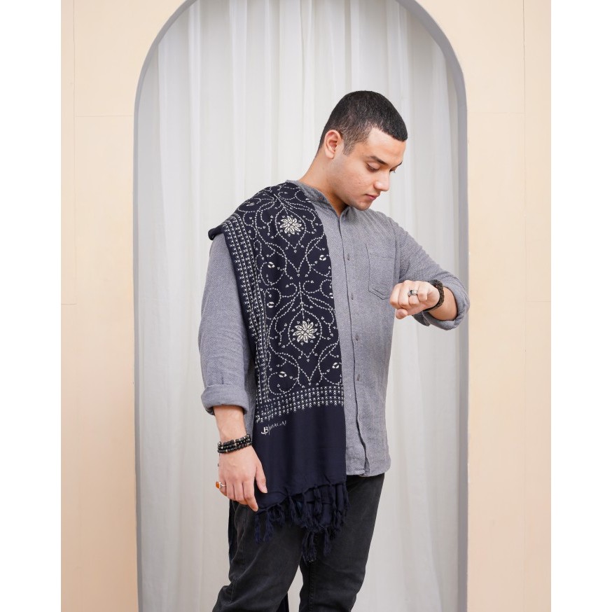 MURAH Surban Babagaf Kashmiri Sorban Pria Dewasa - HITAM COKLAT