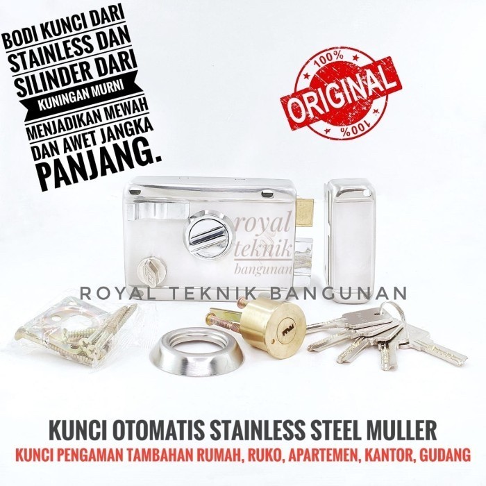 Promo Muller Kunci Otomatis 853 Ss Stainless / Pintu Besi Gerbang / Garasi