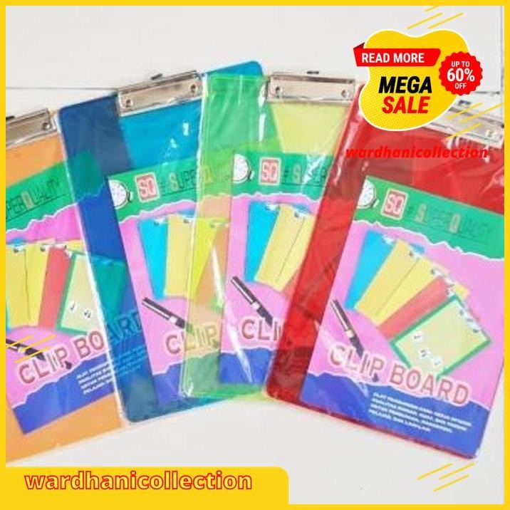 

CLIP BOARD / PAPAN JALAN PLASTIK TRANSPARANT / ALAS TULIS UJIAN POLOS ONGKIR NOL !