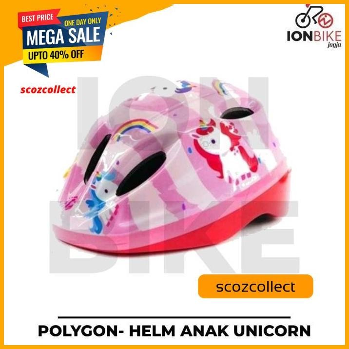 HELM SEPEDA ANAK POLYGON UNICORN HELMET KIDS MURAH TEBAL BERSEPEDA RINGAN SPACE DINO CEWEK COWOK TER