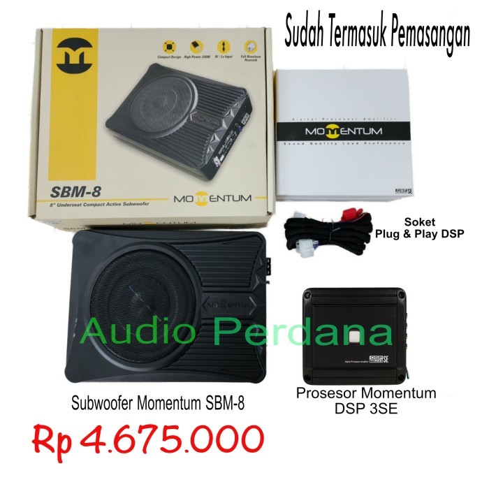 Paket Audio Mobil Momentum Prosesor DSP 3SE 3 SE + Subwoofer SBM 8