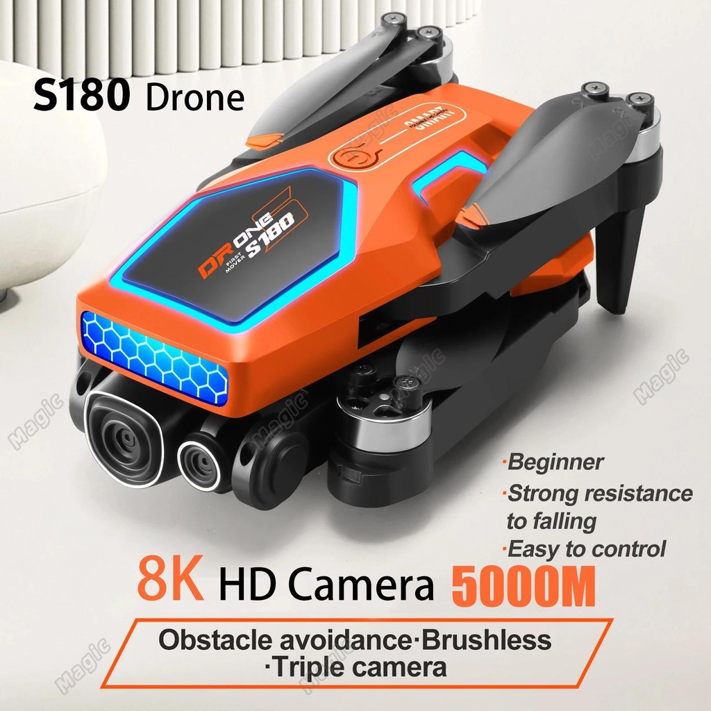 s180 gps drone with 8k camera hd professional wifi 5g 360 obstacle avoidance dual brushless motor fo