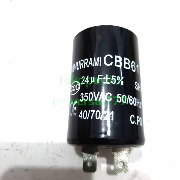 Promo Capasitor Capacitor Kapasitor Genset CBB61 24uf 350VAC Bulat 24 uf COD