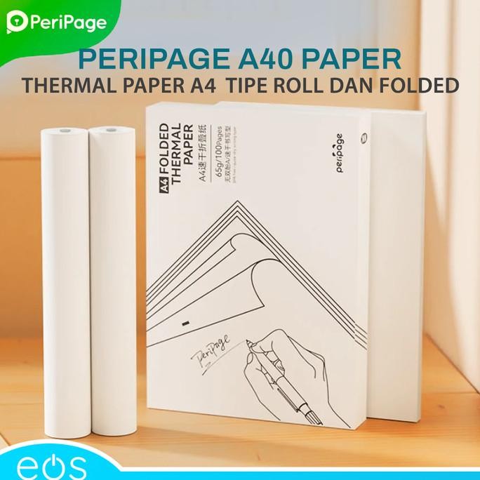 

BEBAS ONGKIR - Peripage Thermal A4 paper kertas thermal HVS A40 roll fold quick dry