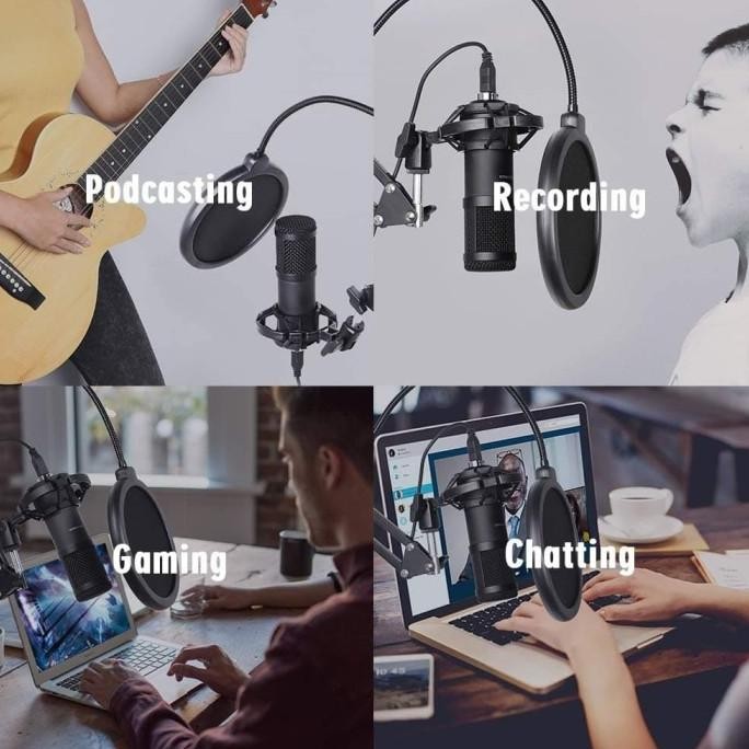 SOUNDTECH USB Microphone Mic Condenser Recording Streaming Podcast PC