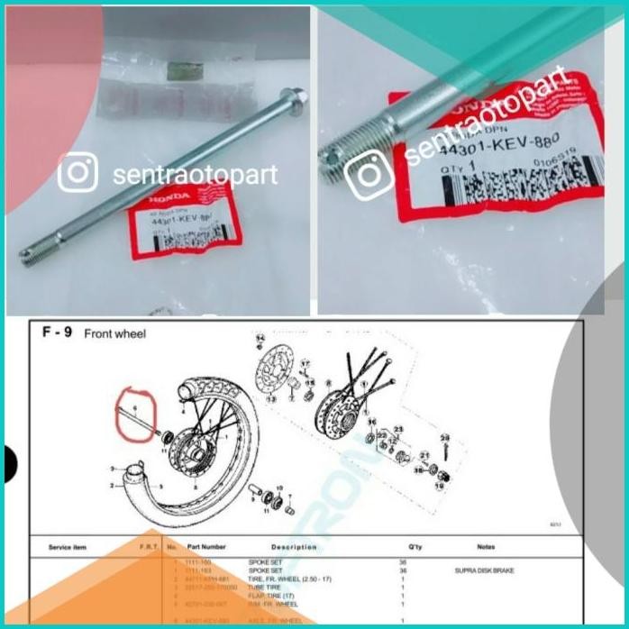 as roda depan supra x supra fit lama original hgp 44301kev880 07D35Z4