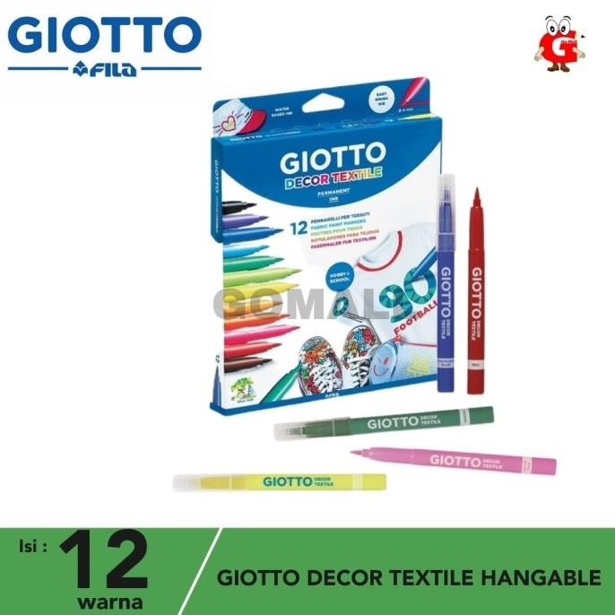 

Giotto Decor Textile 12 Color/ Spidol Permanent Kain 12 Warna