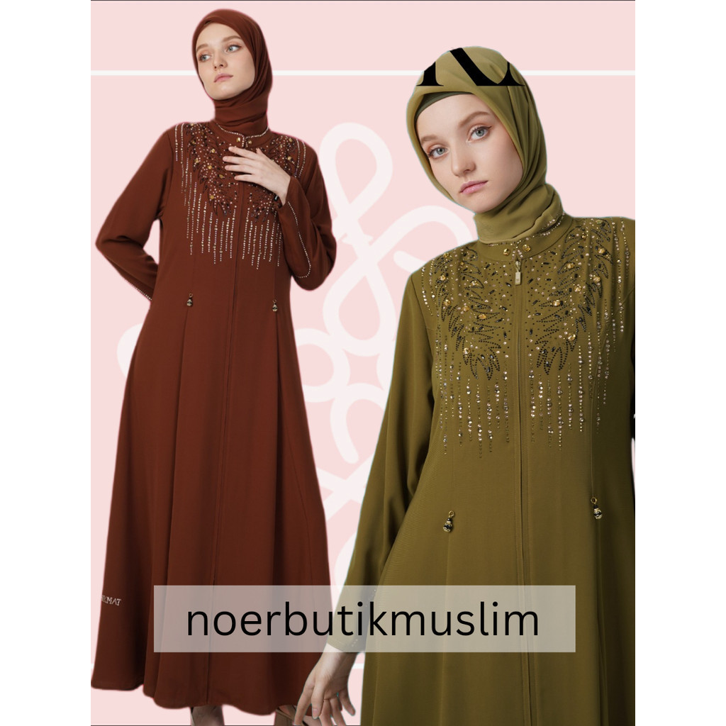 PROMO BAJU MUSLIM RAMADHAN  HIKMAT FASHION ORIGINAL A6266 ABAYA HIKMAT NOERBUTIKMUSLIM