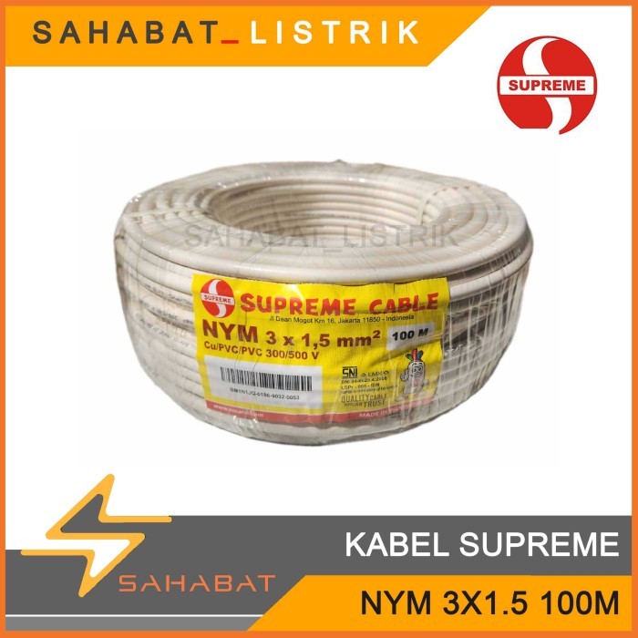 TERPERCAYA KABEL LISTRIK SUPREME NYM 3X1.5 100M