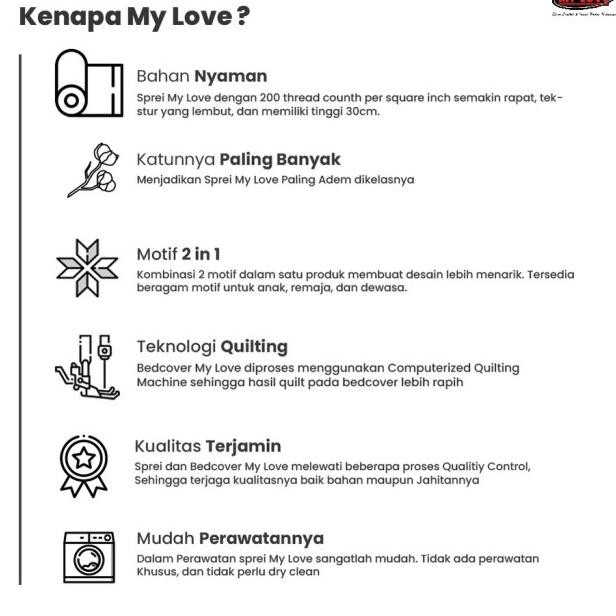 Bedcover Et 180200 My Love Rumbai Bed Cover My Love Rumbay 180200